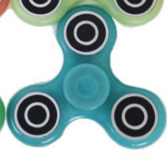 3 Blue Glow in the dark Hand Spinner Fidget Toys - Picture 2 of 4